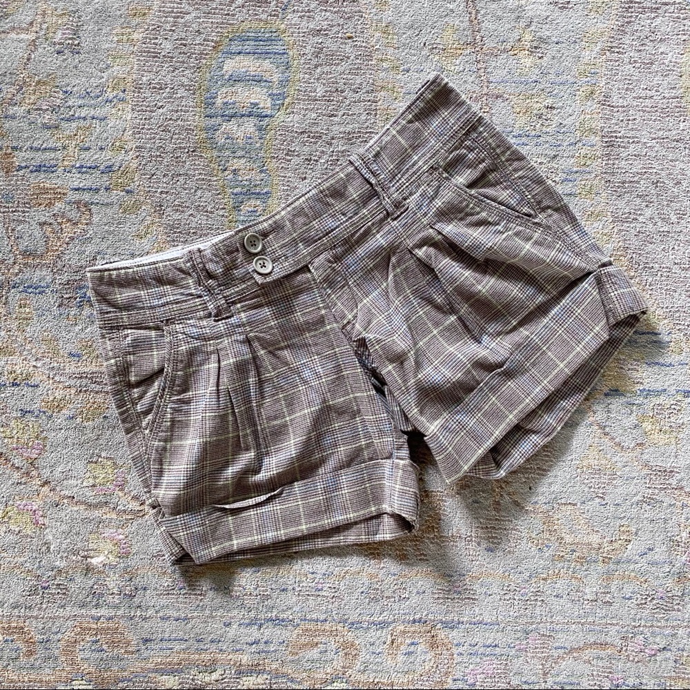 A&F • Plaid Cotton Stretch Shorts • Size 0